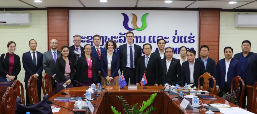 Australia's energy delegation at the Ministry of Energy and Mines in Laos