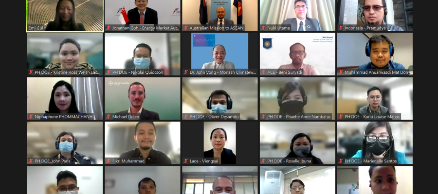 Screen shot of participants in virtual Australia-ASEAN workshop on climate and energy 