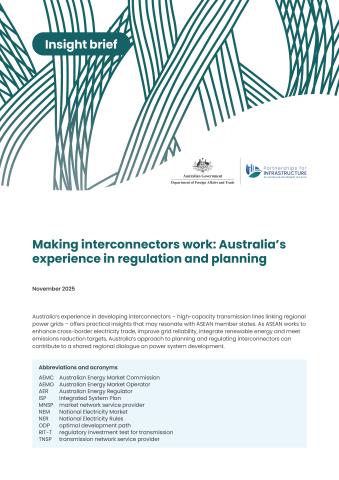 Making interconnectors work: Australia’s experience in regulation and planning
