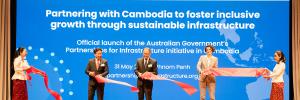 Ribbon-cutting ceremony at the launch of P4I in Cambodia