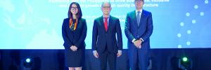 Ambassador Yu, Dr Diokno and Mr Moore at P4I launch in the Philippines