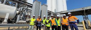 Indonesian delegates at Bulwer Island renewable hydrogen facility in Brisbane, Australia 